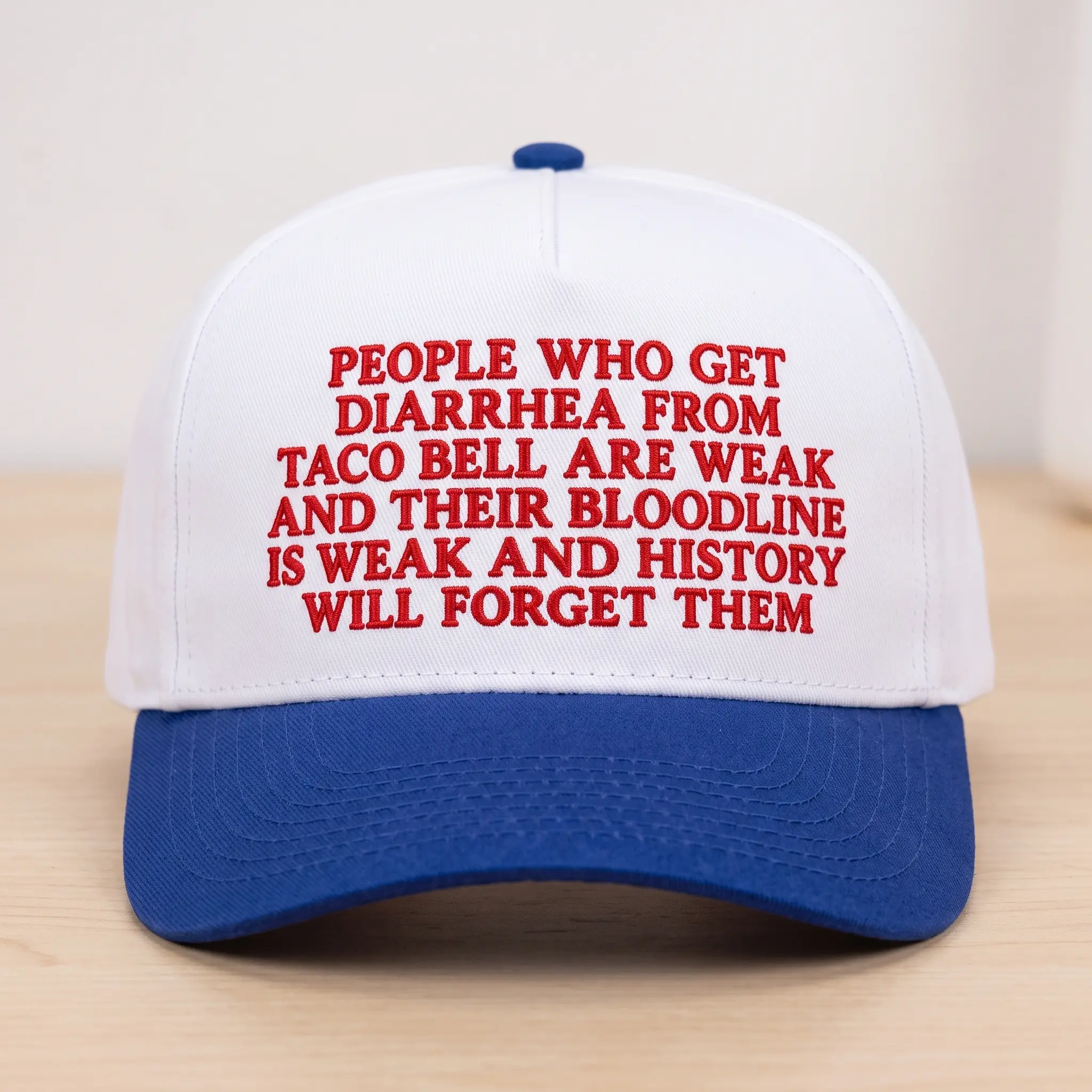 People Who Get Diarrhea From Taco Bell Are Weak And Their Bloodline Is Weak And History Will Forget Them Funny Hat, Sarcastic Introvert Cap, Anti Social Dad Hat, Unisex Adjustable Baseball Cap, Humor Quote Casual Streetwear Hat