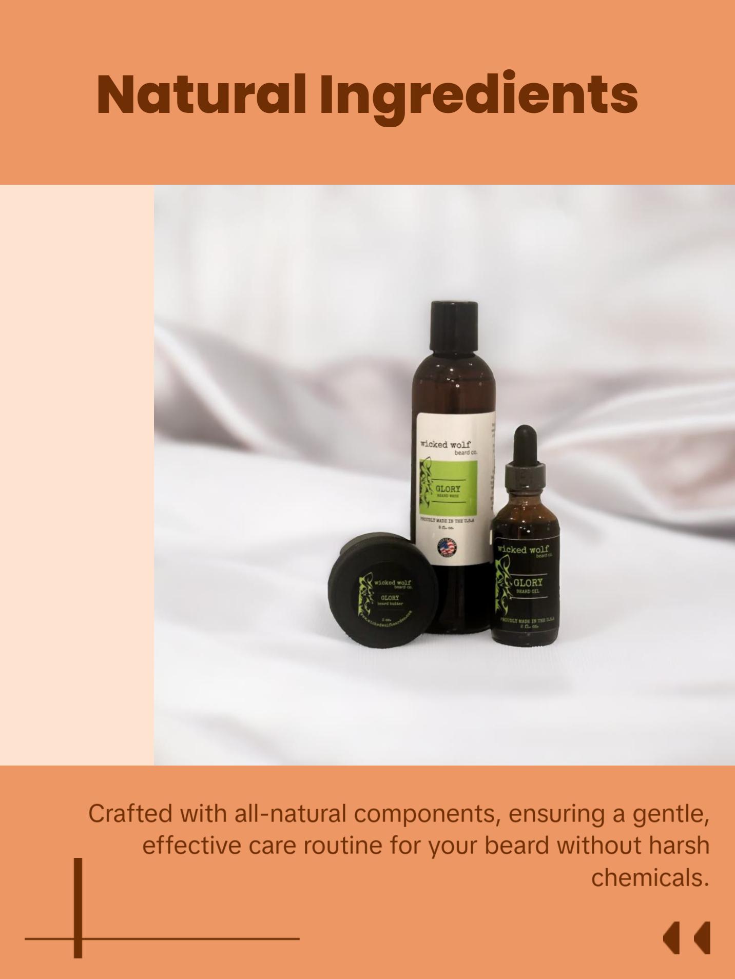 Wicked Wolf Beard Co. Wolf Pack - All natural Beard care set - three delicious scents