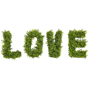 "LOVE" Boxwood Wall Decoration by Nearly Natural