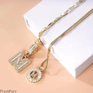 Women's Two-Piece Gold-Tone Initial Pendant Necklace Set — 17–19 Inch Adjustable Chain Length; Symbolizing Good Luck and Friendship; A Perfect Valentine's Day Gift outdoorfun