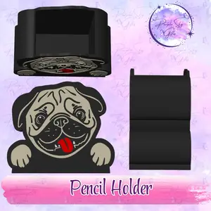Peeking Pug Desk Pencil Holder - Desk Accessories