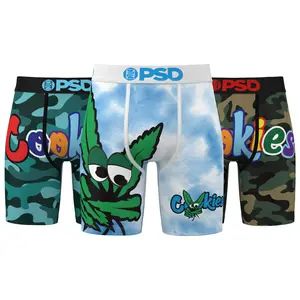 PSD Mens Cookies Happy Boxer Brief 3 Pack - Standard Length 7 Inch Inseam, Soft and Breathable Poly Blend Fabric PSD Mens Cookies Happy Boxer Brief 3 Pack - Standard Length 7 Inch Inseam, Soft and Breathable Poly Blend Fabric
