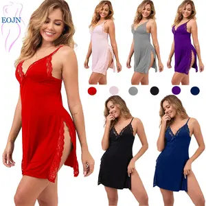 EOJN Nightwear for Women - Sleepwear Floral Lace Sleeveless Babydoll Underwear, Adjustable Spaghetti Strap, S-2XL - Loungewear, Womenswear