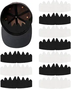 Moisture-Wicking Sweat Protection Hat Liners 10-Piece Value Pack for Baseball Caps & Sun Hats Universal Fit Black/White Washable Reusable Flexible Shaper Inserts