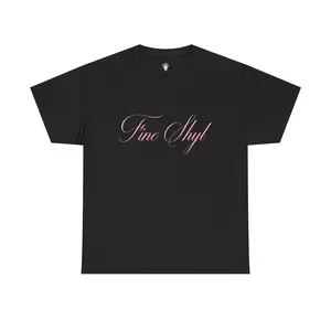 Cursive Pink 'Fine Shyt' Unisex Tee - Attractive Shirt, Funny Graphic Tee, Trendy Tshirt, Cute Typography Top, Gift for Her