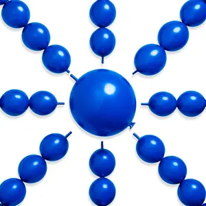 PartyWoo Royal Blue Linking Balloons 100pcs 12 Inch Dark Blue Link Balloons for Baby Shower Gender Reveal Anniversary Graduation Under The Sea Birthday Bachelorette Party Decorations Blue-W07