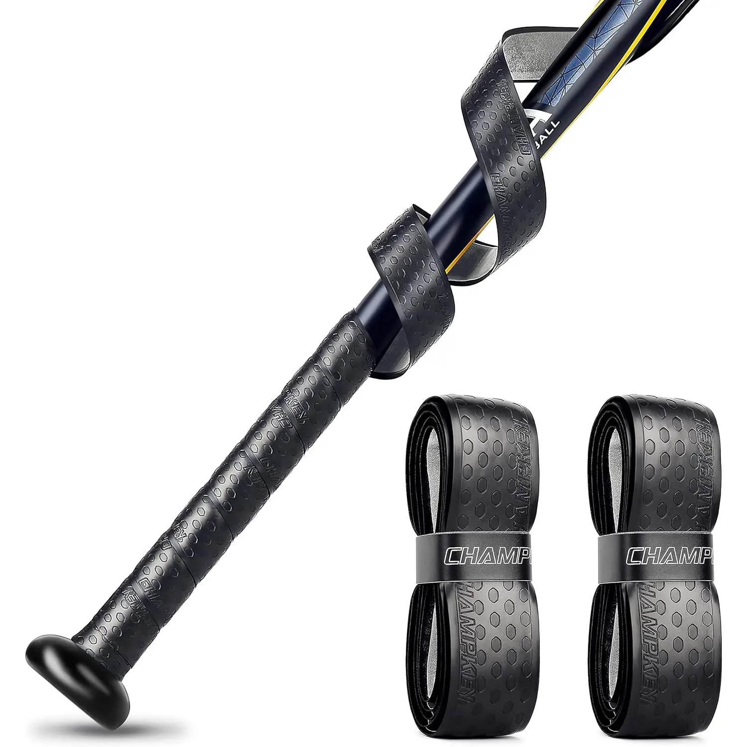 Bat Grip Tape PU Baseball Softball Bat Handle Wrap with Hexagonal Diamond Texture