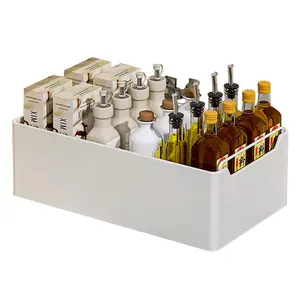 GARVEE Pull-out storage box, kitchen, pull-out kitchen organizers, extendable, no drilling in metal, kitchen cabinet, inner drawer, pull-out, white, 20 cm W x 43 cm D x 14 cm H