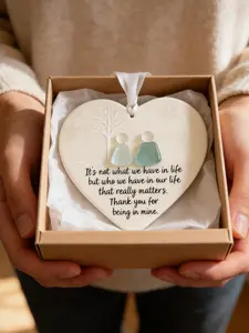 Handmade Heart Friendship Pendant, Minimalist Heart Charm, Ocean Color Jewelry, Unique Handcrafted Gift, Perfect for Best Friends, Birthdays, Christmas