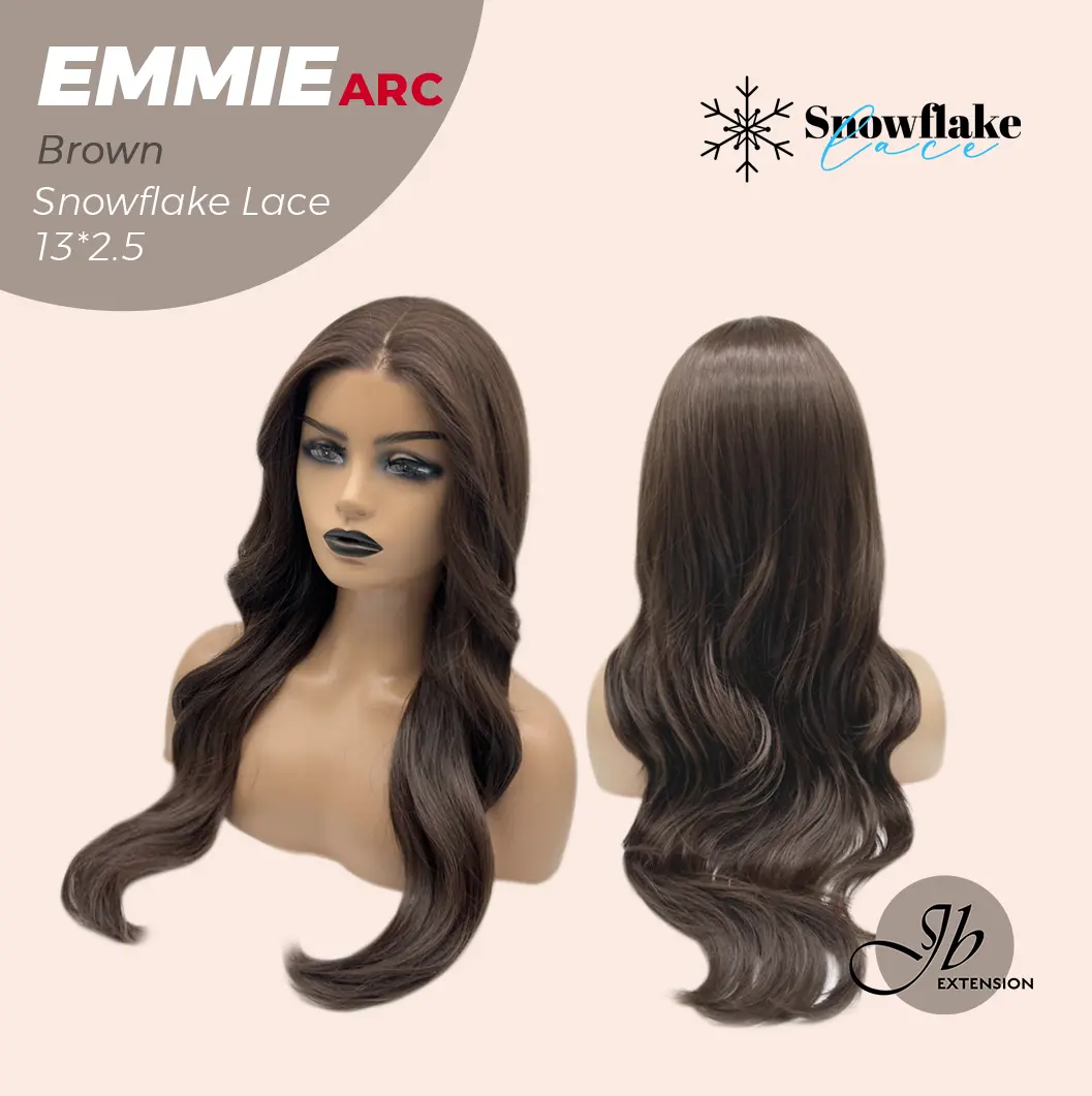JBEXTENSION 26 Inches Long Curly Pre-Cut Arc Snowflake Lace Frontlace Glueless Wig EMMIE ARC【BENDY EAR TABS】