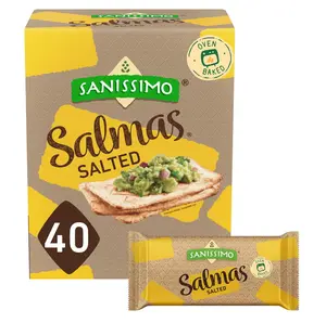 Sanissimo Salmas Salted, 40 packs of 3 Crackers, Oven Baked Corn Crackers, Gluten Free, Non GMO, Kosher Certified