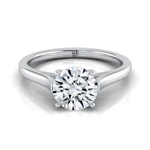 The Juliette Solitaire Engagement Ring Setting for Round Diamonds in Platinum