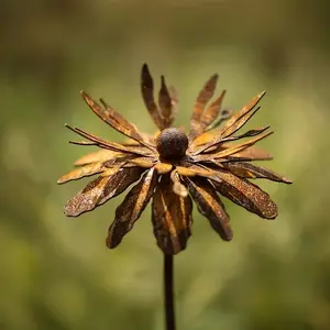 Rusty Metal Coneflower Stakes, Add Vintage Charm to Your Garden, Durable Rusty Finish, Perfect for Outdoor Decoration