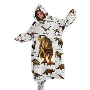 hoodie blanket, Wearable Blanket, Dinosaur Hooded Blanket, Wearable Throw, lightweight cozy blanket, Soft Flannel, Digital Print, Perfect for Sofa, Home, Office, Camping, Christmas Gift, Christmas Gift, Valentine's Day gift