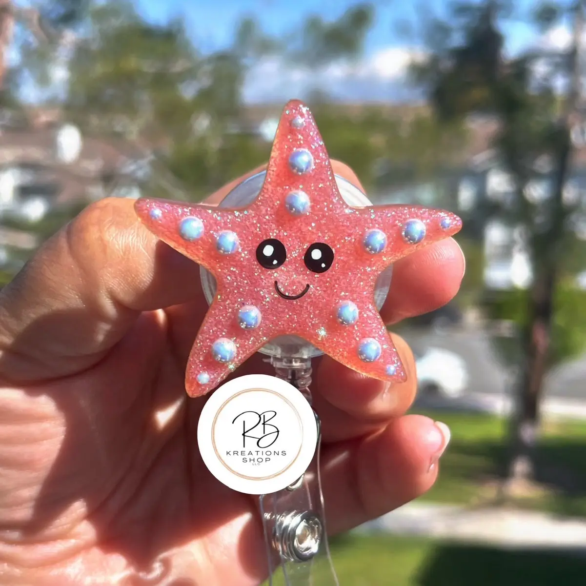 Cute Starfish retractable badge reel Cute Starfish retractable badge reel