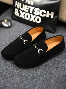 Men's Casual Loafers Flat Walking Shoes Size 39-46, PU Leather Textured Material, Rubber Sole, All Season Wear, Perfect for Commuting & Weekend