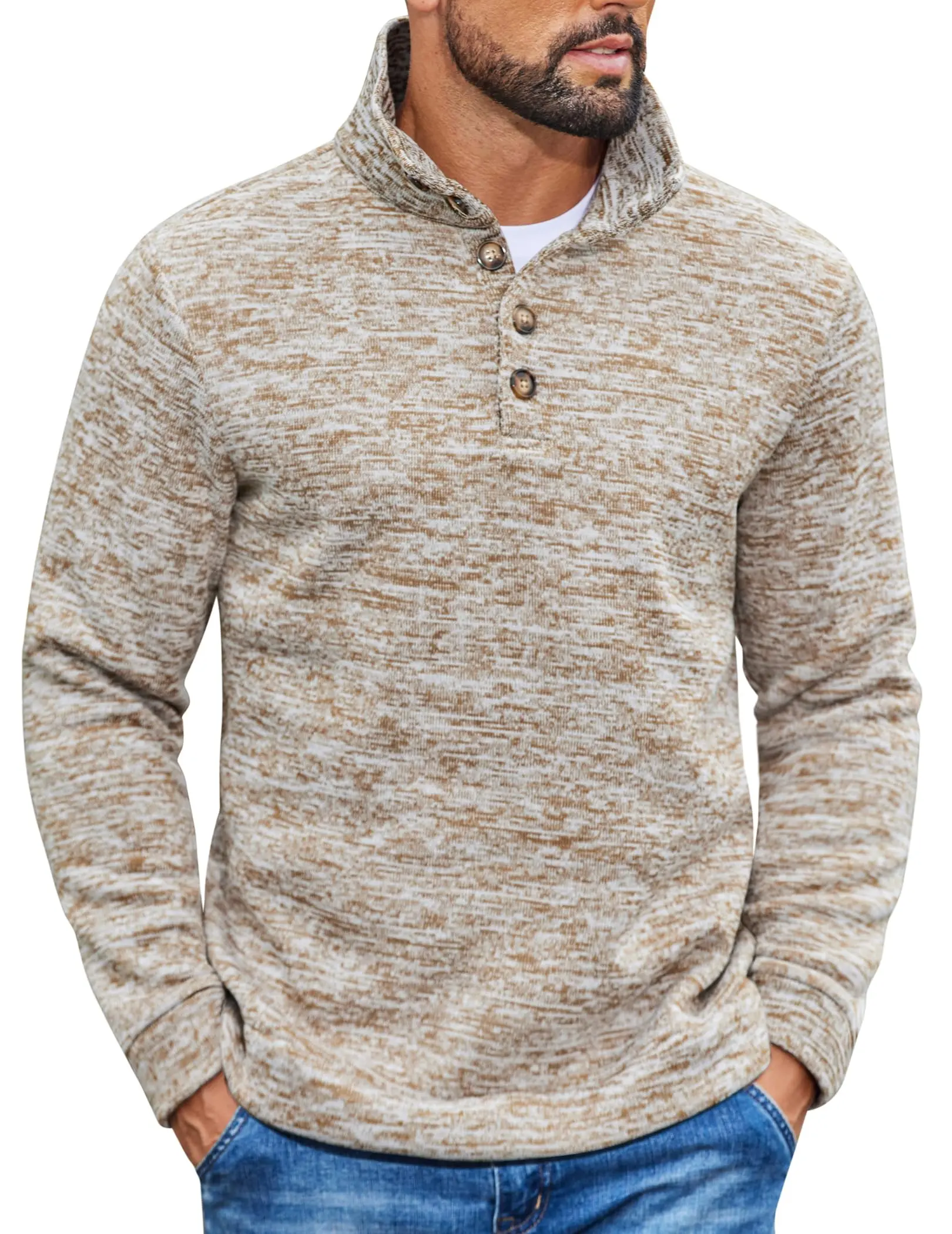 COOFANDY Men's Casual Slim Fit Pullover Sweater Knitted Thermal Sweatshirt COOFANDY Men's Casual Slim Fit Pullover Sweater Knitted Thermal Sweatshirt