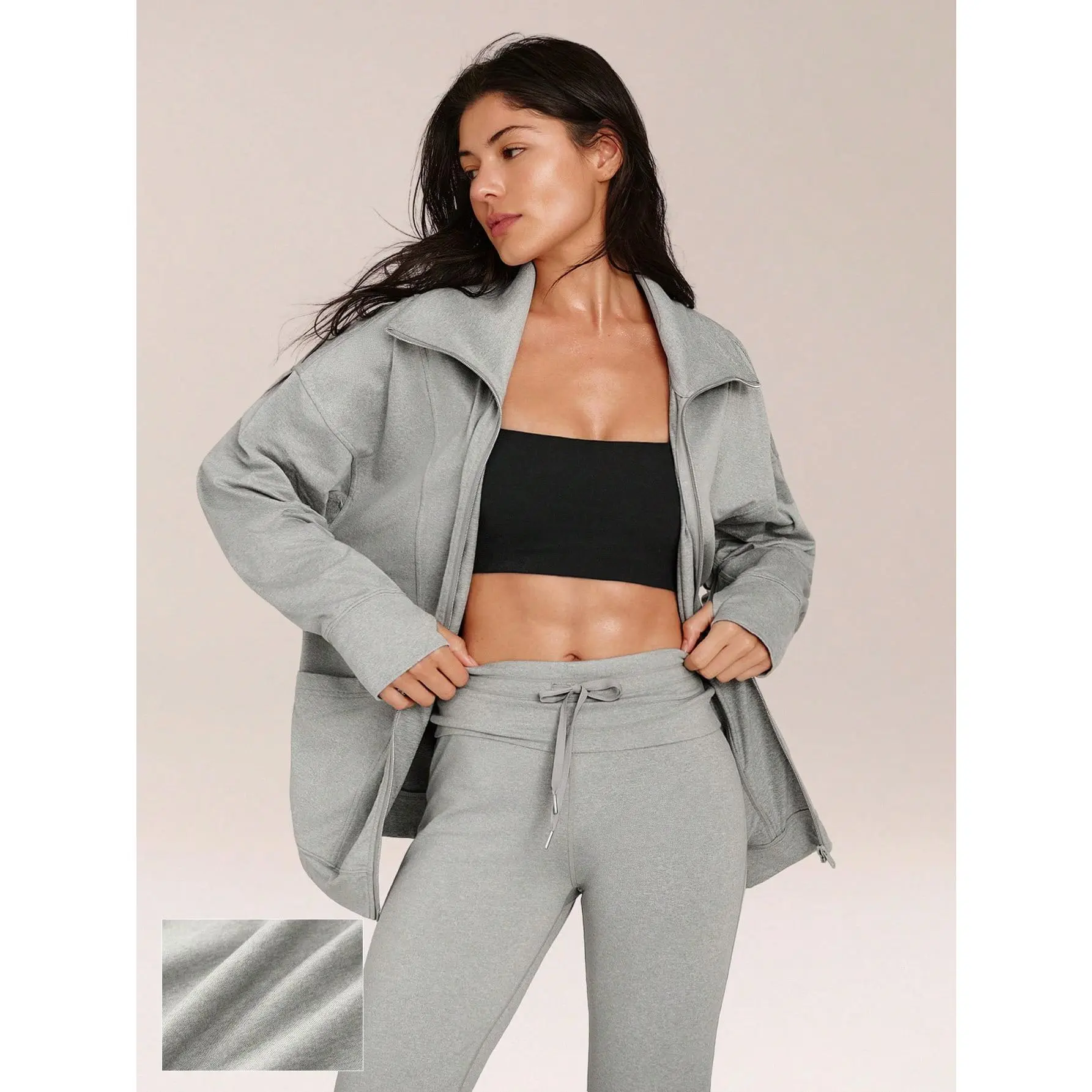GLOWMODE CloudKnit Lift Off Relaxed Fit In-Seam Pockets Elastic Cuffs Zip-Front Jacket Daily Casual Street Wear