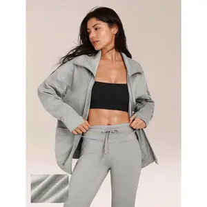 GLOWMODE CloudKnit Lift Off Relaxed Fit In-Seam Pockets Elastic Cuffs Zip-Front Jacket Daily Casual Street Wear