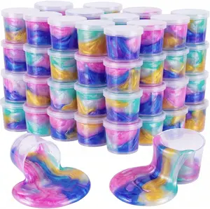 Summer Spring Gift 40 Pack Galaxy Slime Kit with,Slime Party Favors for Kids, Non Sticky,Wet,Soft Sludge Toy Mini Slime Bulk for Boys Girl