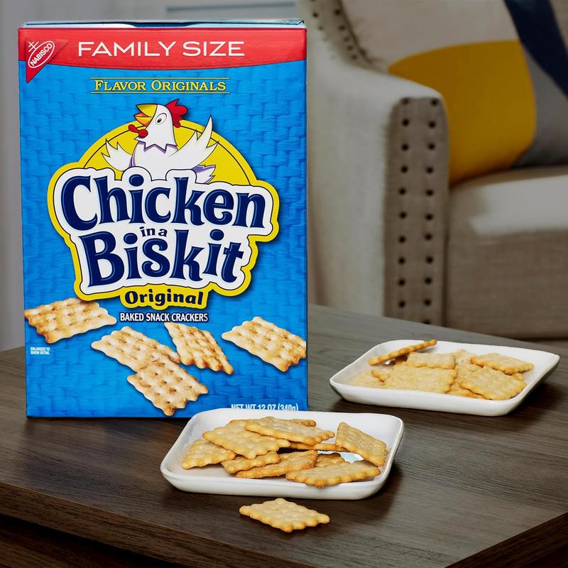 Original Baked Snack Crackers, Lunch Snacks, Family Size, 12 oz