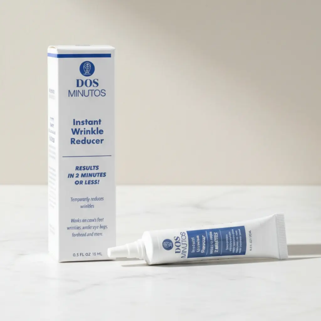 DOS MINUTOS Instant Wrinkle Reducer Moisturizer - Lightweight Daily Under Eye Treatment for Normal Skin, Hydrates Fine Lines & Bags, 2-Minute Results, Peptides, Aloe, Grape Seed Oil, 0.5 FL OZ (15ml) Hydrating Moisture