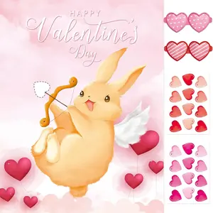 Valentines Day Pin the Heart   Poster  with 24 Stickers Party Activities for Adults Engagement Wedding Birthday Date Night Fun Supplies
