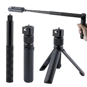Universal Handle Tripod & Grip Selfie Stick, Tripod Stand, Tripod Stabilizer, Camera Stabilizer Tripod, for Insta360 Ace/Ace Pro/Pro 2/GO3/ONEX2/X3,DJI Osmo Action5 Pro/4/3/Pocket 3/Nano, GoPro Hero, 360° Rotating, 1/4" Thread