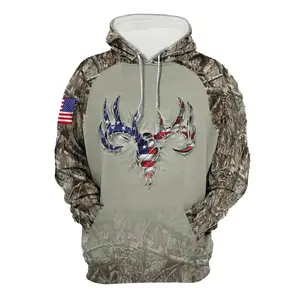 [Design Hoodie] Men's Patriotic Camo Hoodie |   & Deer Skull Design, Loose Fit, Drawstring Hood, Pockets, Casual Outdoor Style, Everyday Apparel, Durable Casualwear Cozy Fluffy Animal Socks for Women Knit with Patterns Print Sexy Micro Bikini Set