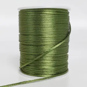 2 mm x 330  Satin Nylon Cord, Silky Smooth Nylon String for  Making Bracelet Necklaces Beading Thread Rattail Macrame Kumihimo Chinese Knot Craft
