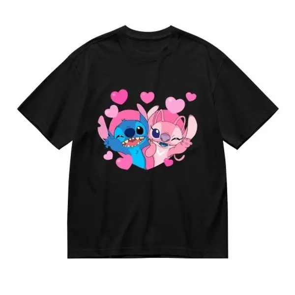 Disney Lilo & Stitch Stitch Graphic Short Sleeve Casual T-Shirt Kawaii Summer Top for Girls Teens