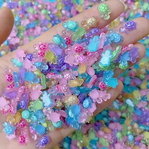 Mini Resin Turtle Ornament, Ocean Animal Decor, Mini Sea Turtle Figurine, Fish Tank Decoration, DIY Craft Supplies, Cartoon Color Accessories