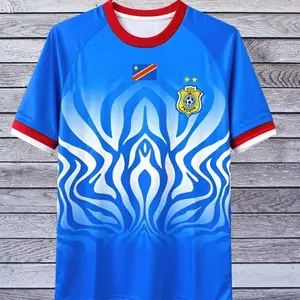 DR Congo Soccer Jersey Blue – FECOFA Style Football Shirt, Premium Quality Sportswear FBG ER4