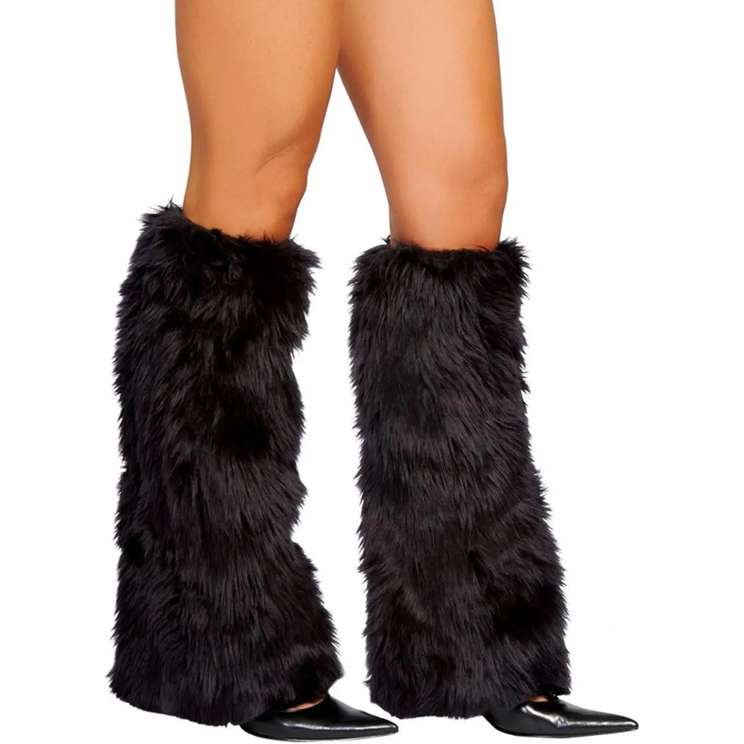 Women's Faux Fur Leg Warmers, Fuzzy Fluffy Leg Warmers Y2k for Halloween Christmas