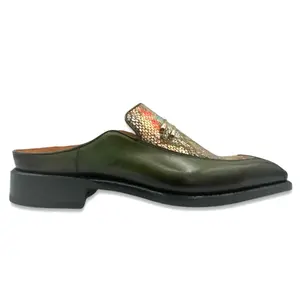 Sheriff Collection 2446-2002 Python and Calf Slip-On Half Shoes