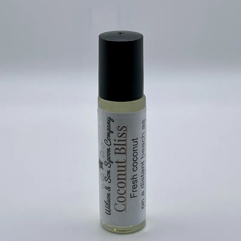 Coconut Bliss Tropical Handcrafted Coconut & Almond Oil Body Care Roll-On - 10mL Normal Skin Cosmetic, Fragrance-Infused Vegan Aromatherapy Oil for Adults, Gentle Full-Body Conditioning, Ideal for Gifting
