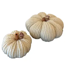 Knit Pumpkin, Stuffed Pumpkin, Fall Decor, Fall Decorations For Home, Pumpkin Decor, Farmhouse fall decor, Tiered Tray Decor, Rustic pumpkin