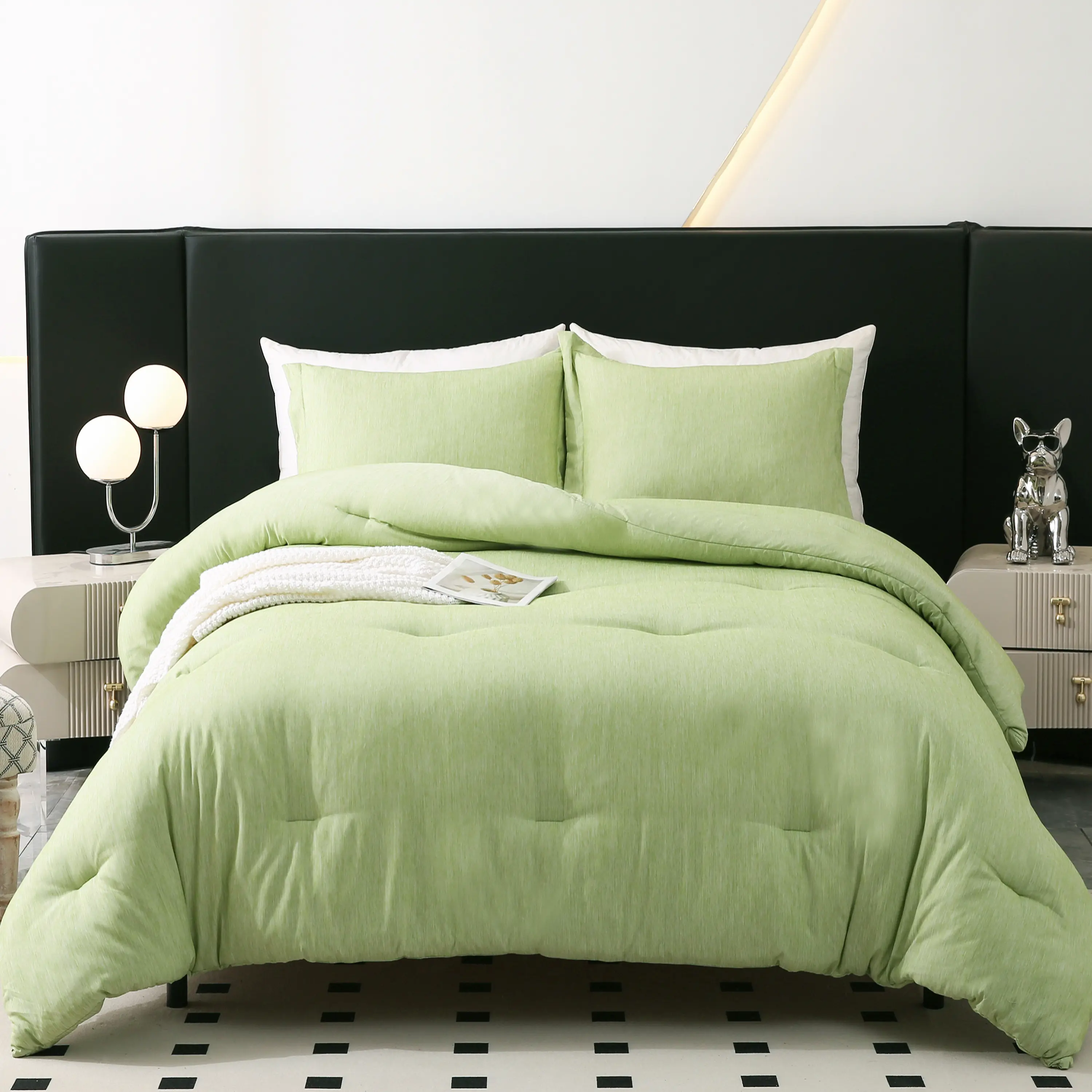 【Back to School】DOWNCOOL Cationic 3 Pieces Comforter Set, 3pcs Bedding Comforter Sets, All Season King Bedding Set, Cationic Dyed Bed Set with 1 Comforter & Pillow Shams, bed in bag, comfy bedding