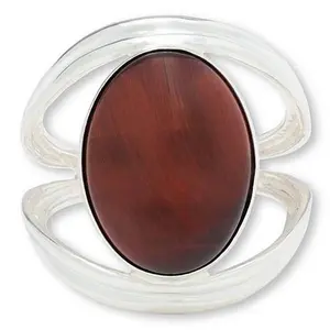 Mine Finds by Jay King Red Tiger's Eye Sterling Silver Oval Ring