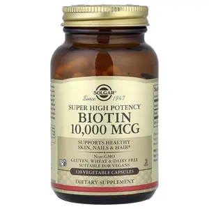Solgar Biotin, Super High Potency , 10,000 mcg, 120 Vegetable Capsules