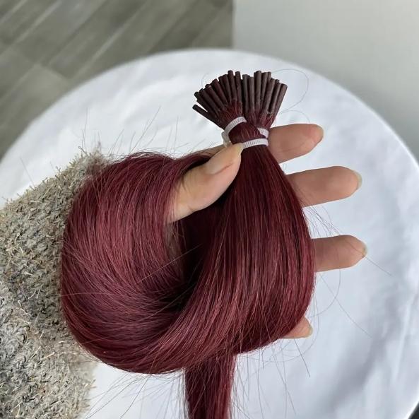 Luxurious Blonde I-Tip Human Hair Extensions 12-28 Inch 50pcs 30g/Pack 100% Remy Silky Straight Invisible Keratin Pre-Bonded No Tangle No Shedding Soft Natural Look For Daily Party Salon Use