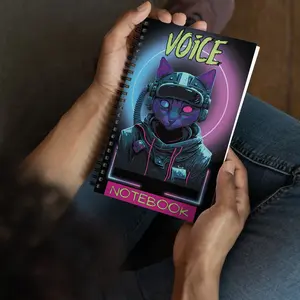 Gaming Robo Cat: Spiral Notebook: Voice Notes
