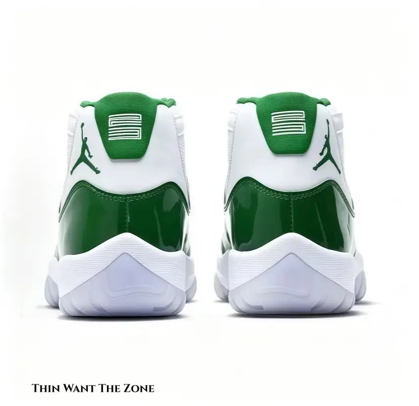 :Brand New High Top Retro Basketball Shoes White Green Patent Leather Mesh Lace-Up Sneakers With Box