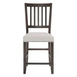 Willow Creek Distressed Slatback Upholstered Counter Stool (Set of 2)