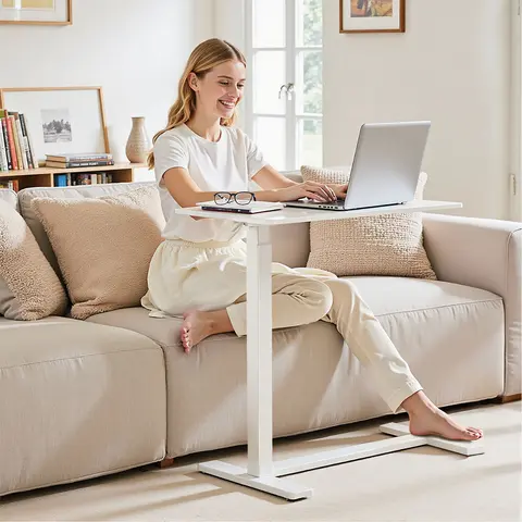 [DEAL] Adjustable Overbed Table with Wheels for Hospital and Home Use - Rolling Laptop Desk and Mobile Standing Desk