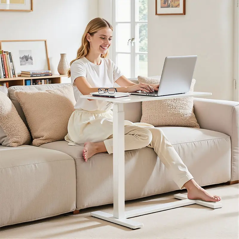 [DEAL] Adjustable Overbed Table with Wheels for Hospital and Home Use - Rolling Laptop Desk and Mobile Standing Desk