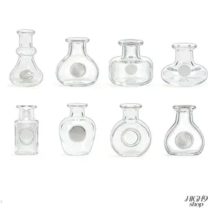 8-Piece Transparent Mini Vase Fridge Magnet Set, Nordic Chinese Minimalist Decor Made Of Shatterproof Resin And Glass, Handcrafted In Jingdezhen Ideal For Kitchen Office Decoration And Creative Holiday Gifts