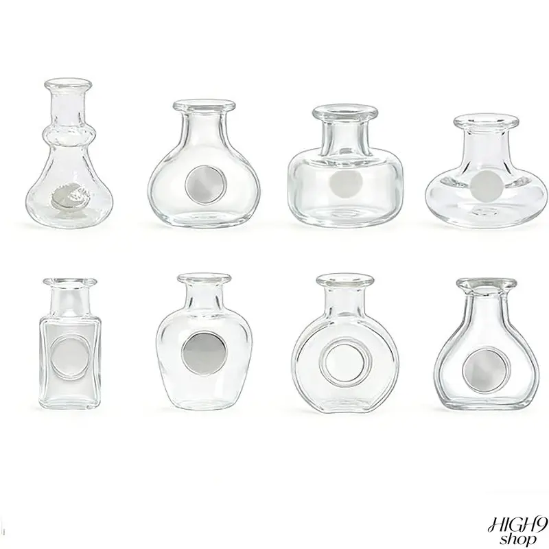 8-Piece Transparent Mini Vase Fridge Magnet Set, Nordic Chinese Minimalist Decor Made Of Shatterproof Resin And Glass, Handcrafted In Jingdezhen Ideal For Kitchen Office Decoration And Creative Holiday Gifts