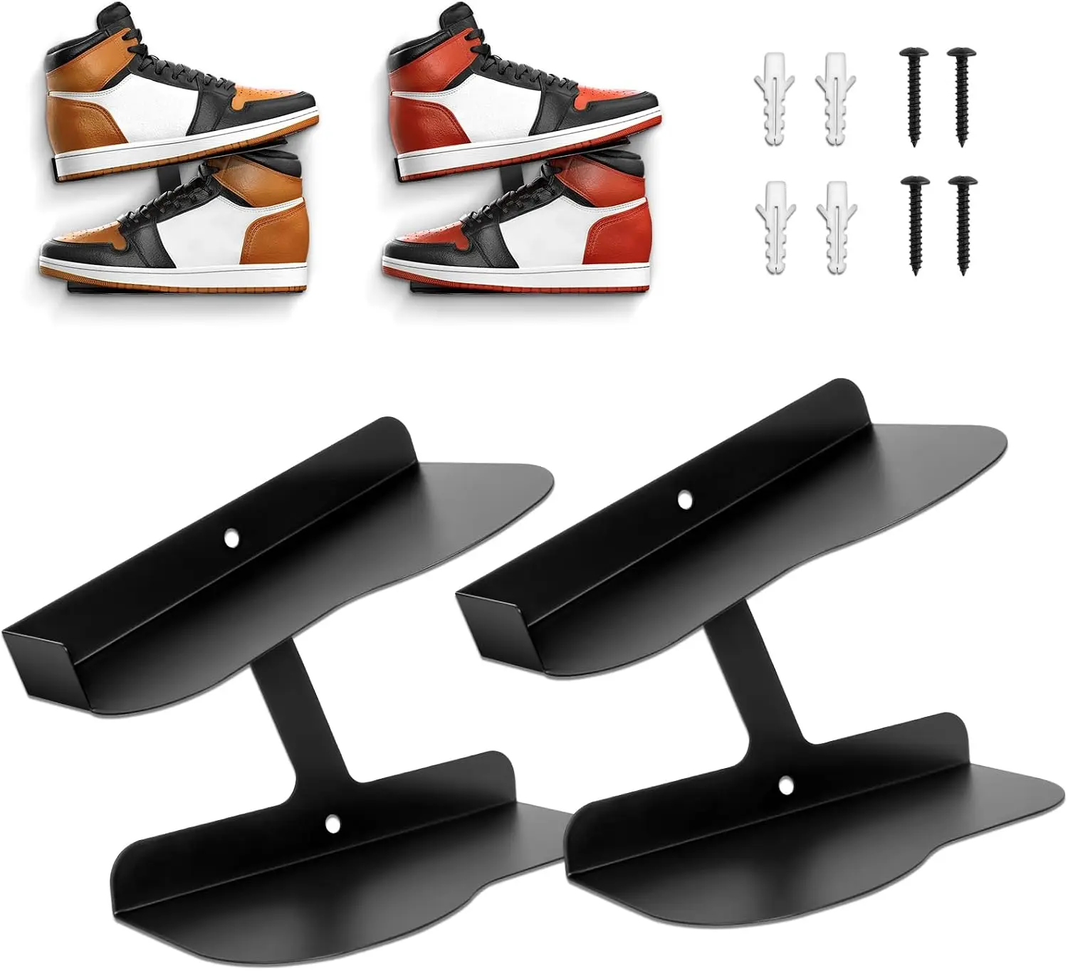 Wall-Mount Floating Shoe Shelves - Sturdy Levitating Sneaker Rack for Home Shoe Collection Showcase & Storage Organization
