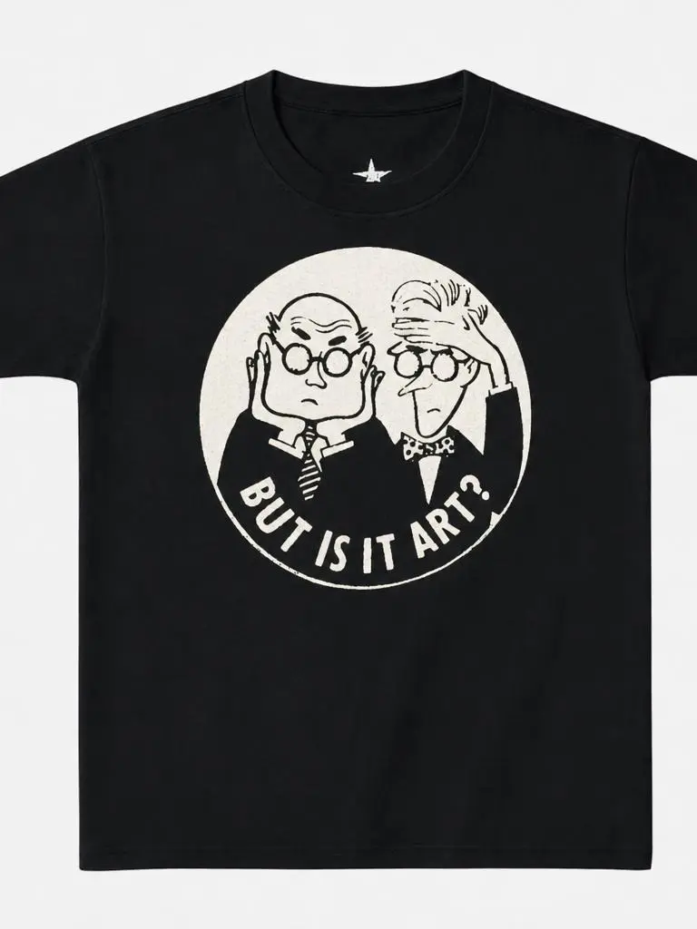 But Is It Art? Hand-Screen Printed All-Cotton Tee Shirt- Retro 80s Style